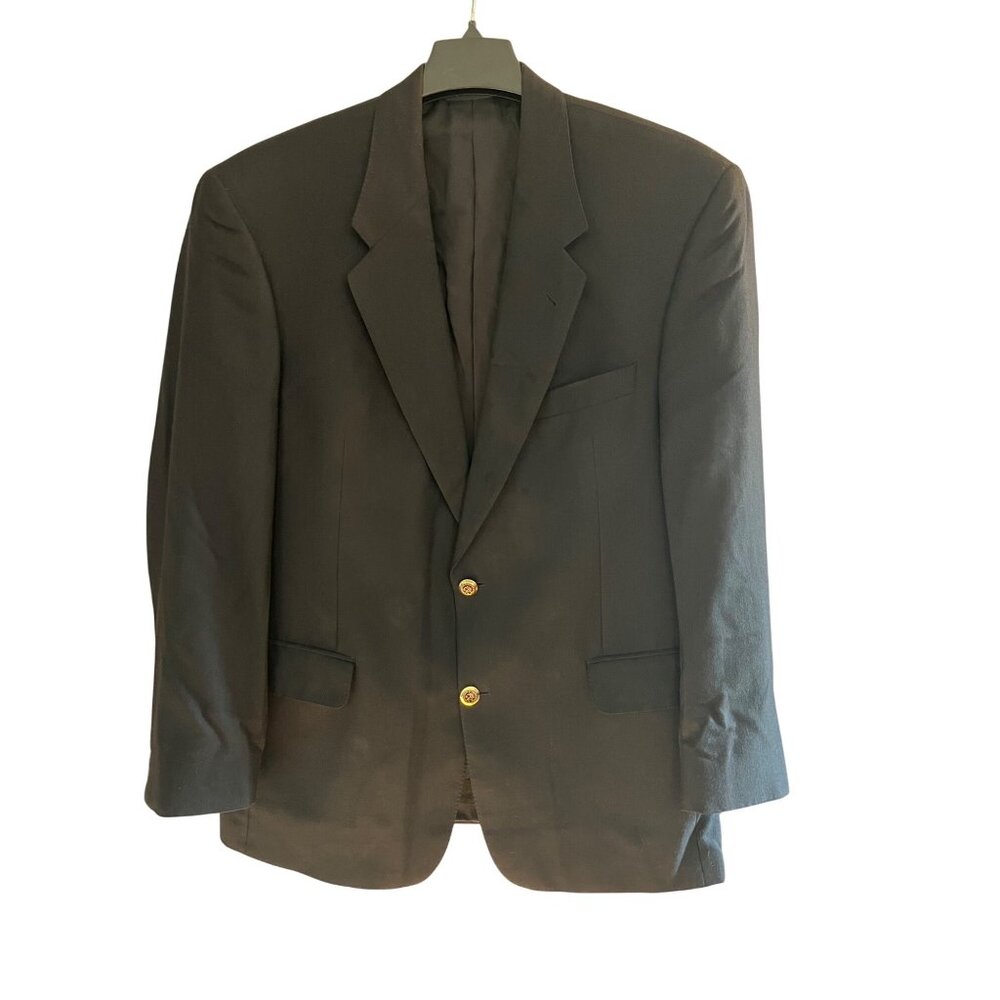 Ermenegildo Zegna Mens Black 100% Cashmere Blazer With Purdue University Buttons